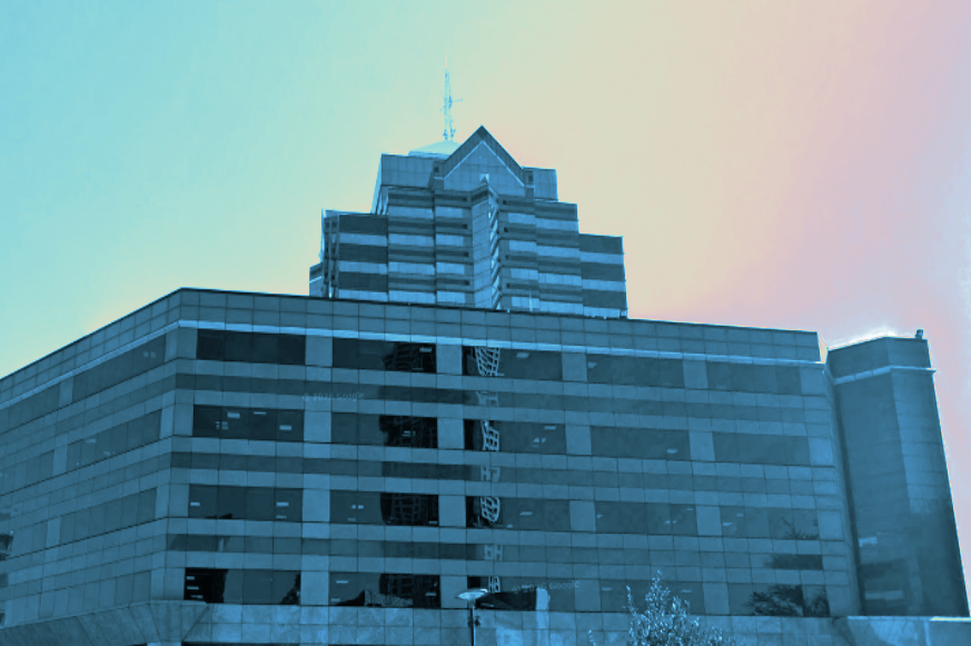 Rand Merchant Bank Sandton (RMB) headquarters building exterior, representing institutional bond affordability SA factors and secure property finance.